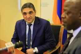 Alain Richard Donwahi, President of the 15th session of the Conference of the Parties (COP15) of the UN Convention to Combat Desertification is in Armenia
