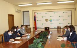 Acting Minister of Environment Romanos Petrosyan received officers  of U.S Agency for International Development (USAID)